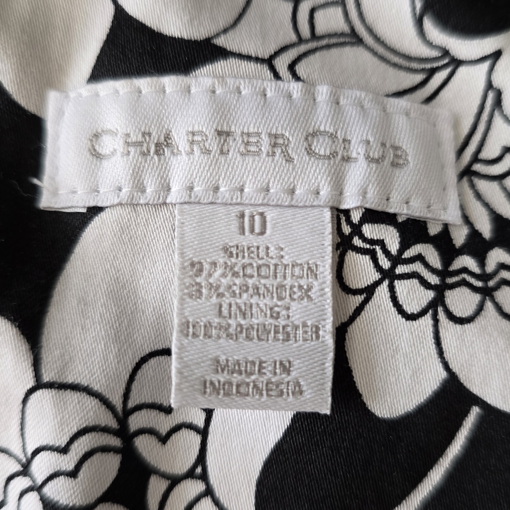 Charter Club Black and White Strapless Floral Sheath Dress - Picture 3 of 4